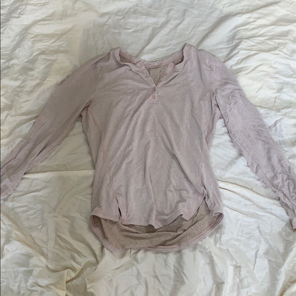 Under Armour pink long sleeve button tee